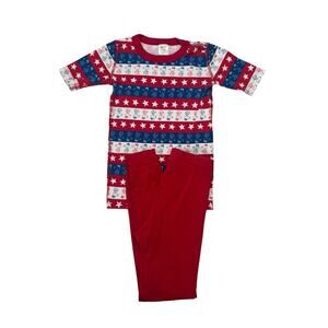 HANNA ANDERSSON Peanuts Snoopy USA Flag Pajama Set Sz 10 140 Kids Red White Blue